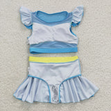summer blue girls swimsuit