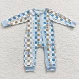 blue smile long sleeve zip sleeper