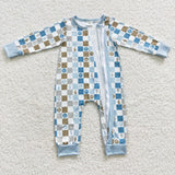 blue smile long sleeve zip sleeper