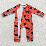 western cow zip romper