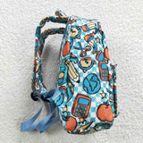 High quality  back to school apple blue print backpack