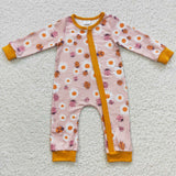 ladybird floral orange long sleeve zip sleeper