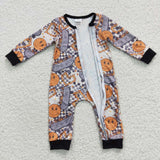 skateboard and smile zip romper