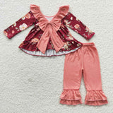 new style long sleeve floral girls outfit