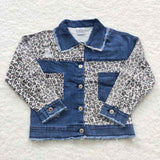 new style leopard denim coat