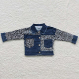 new style leopard denim coat