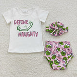Christmas cartoon pink bummies outfits
