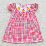 smocked pumpkin girls dress