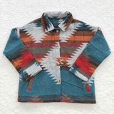 new style western long sleeve blue and grey boy jacket