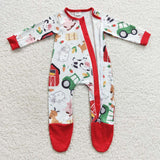 farm red boy zip sleeper