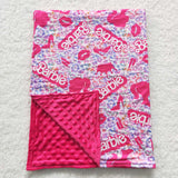 cartoon girls pink blanket