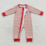 long sleeve Christmas embroidered Santa boys zip sleeper