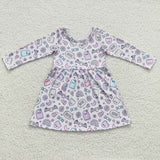 long sleeve Halloween ghost purple dress