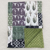 western cow and cactus blanket