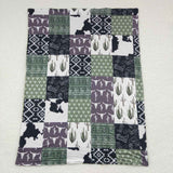 western cow and cactus blanket