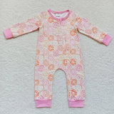 donut long sleeve zip romper