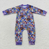 long sleeve cartoon mouse purple zip sleeper
