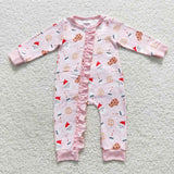 long sleeve Christmas milk and cookies zip sleeper