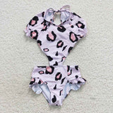 leopard pink One-piece swimsuit