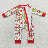 Christmas long sleeve cartoon pink zip sleeper