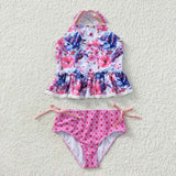 S0156-- floral purple swimsuit