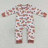 Halloween pumpkin pie zip romper