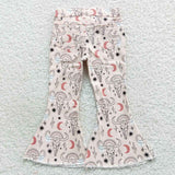 new style western skull cow pink jeans