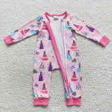 long sleeve princess pink zip sleeper