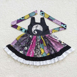 Halloween skull black and purple dress