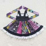 Halloween skull black and purple dress