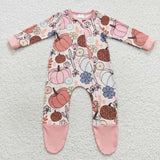 long sleeve western pumpkin zip sleeper