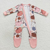 long sleeve western pumpkin zip sleeper