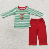 Matching Christmas Kids boys girls long sleeves deer clothing embroidered