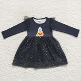 Halloween ghost pumpkin tulle girls dress