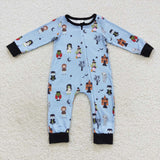 long sleeve Halloween blue zip sleeper