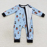 long sleeve Halloween blue zip sleeper