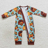 long sleeve Thanksgiving Day boys zip romper