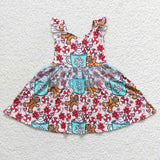 shorts sleeve Christmas cartoon dress