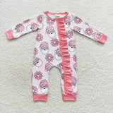 Long sleeve Christmas Santa pink zip sleeper