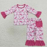 5.5 Long sleeve cartoon girls outfits pajamas