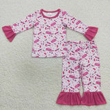 5.5 Long sleeve cartoon girls outfits pajamas