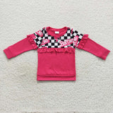 long sleeve cartoon girl pink top