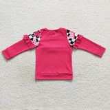 long sleeve cartoon girl pink top