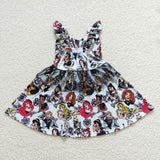 Halloween short sleeve princess tulle black dress