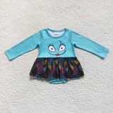 Halloween patch blue romper