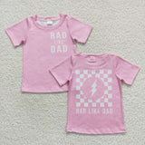 shorts sleeve rad like dad pink top