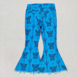 P0281-- new style western cow and cactus blue jeans