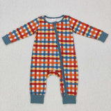 LR0622-- long sleeve plaid zip sleeper