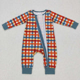 LR0622-- long sleeve plaid zip sleeper