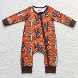 LR0726--long sleeve western cactus zip sleeper